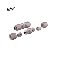 EMT durable JIC male thread metri straight 304 / 316 ss tee fittings compression connectors